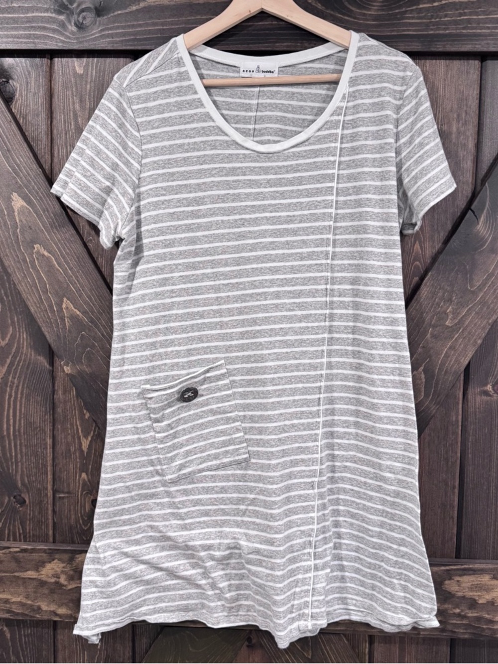 Neon Buddha Mojave dress Gray & White Striped dress